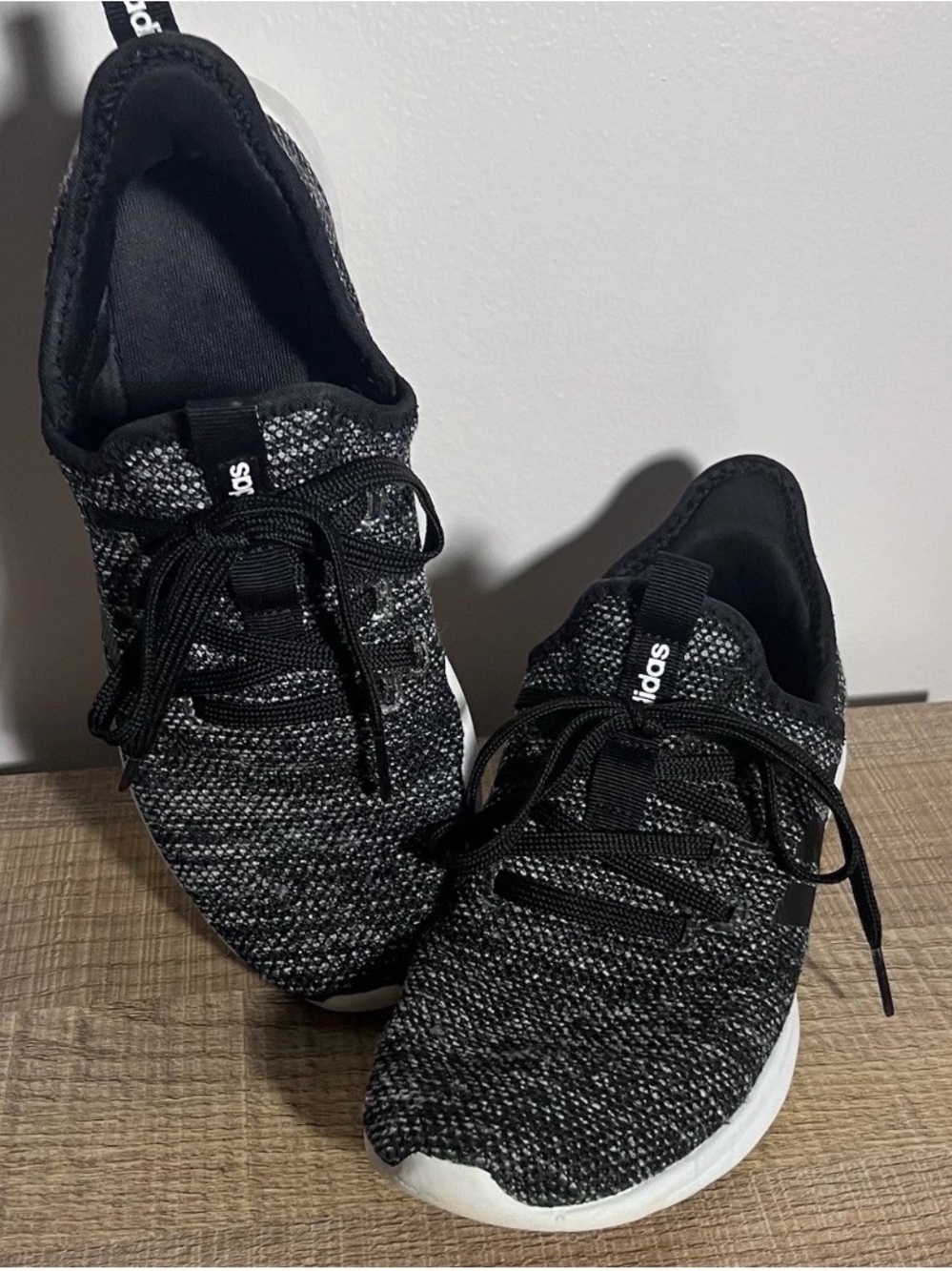 adidas Women’s Black & White Knit Sneakers